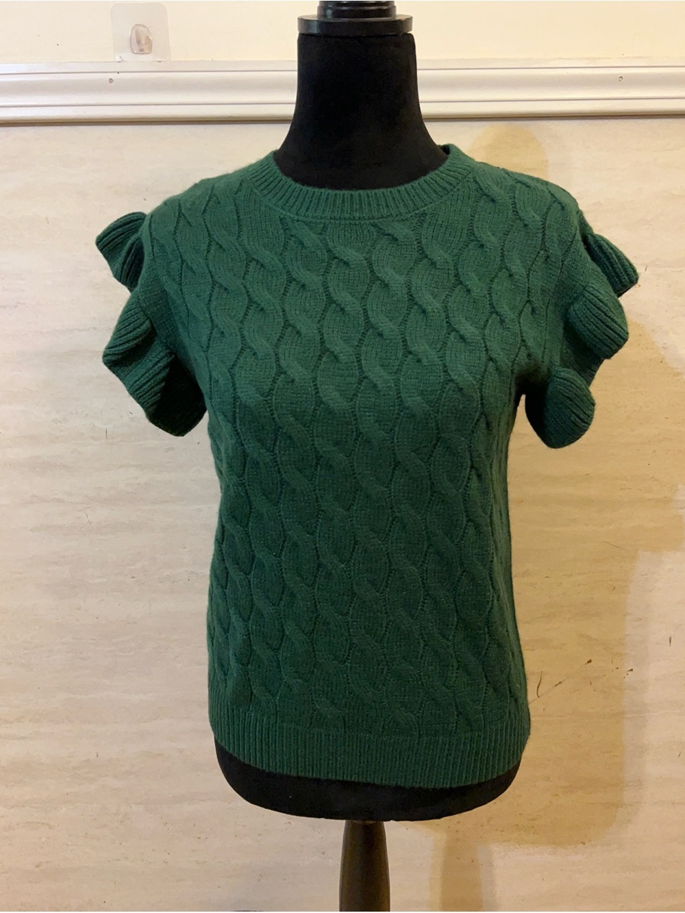 NWT-Cato Derby Green Short Sleeve Cable Knit Sweater